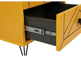 Noptieră LUNA 55x50 cm galbenă