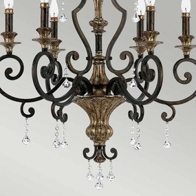 Quoizel QZ-MARQUETTE6-A - Candelabru suspendat pe lanț MARQUETTE 6xE14/60W/230V bronz