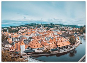 Tablou pe sticlă - Krumlov din Cehia (70x50 cm)