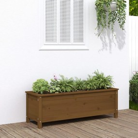 vidaXL Strat înălțat grădină maro miere 119,5x40x39 cm lemn masiv pin