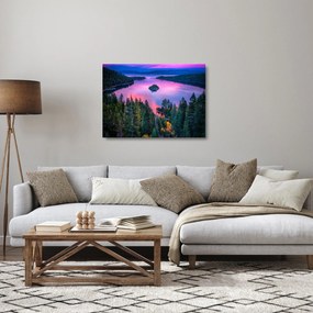 Tablou pe sticlă - Lacul Tahoe, Sierra Nevada, California, SUA (70x50 cm)