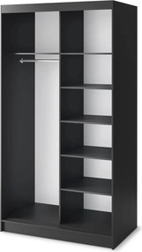 Dulap lemn masiv glisant Marrphy II - Czarny Mat / Dąb Caramel (WAR-II-MAR-BM-120)