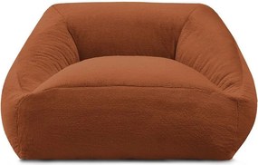 Fotoliu bean bag portocaliu cu tapițerie din blană artificială Lilibet – Bobochic Paris