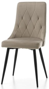 JAKS Scaun de sufragerie Caren velur bej închis