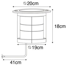 Set de 6 spoturi îngropate din oțel AR111 reglabile IP65 - Delux Honey