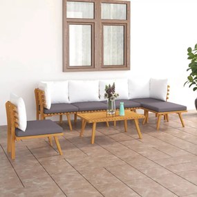 3087006 vidaXL Set mobilier de grădină cu perne, 7 piese, lemn masiv acacia