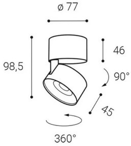 Spot LED LED2 KLIP ON LED/11W/230V negru
