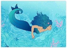 Tablou pe sticlă - Sirena (70x50 cm)