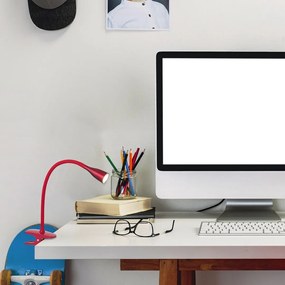 Veioza/Lampa LED cu clips/clema de birou Jeff rosie