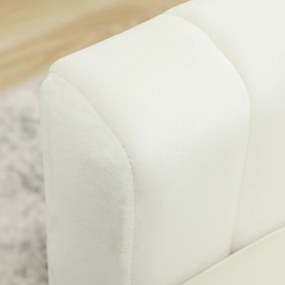 HOMCOM Fotoliu pentru living tapițat cu catifea căptușeală groasă șezut lat cotiere pernă 81x77x81 cm crem | Aosom Romania