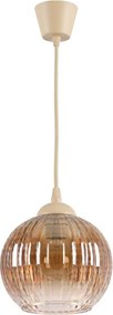 Brilagi - Lustră LED suspendată pe cablu R GLASS 1xE27/60W/230V Ø 18 cm bej/maro fumuriu
