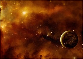 Tablou - Planete cu nebuloasă (70x50 cm)