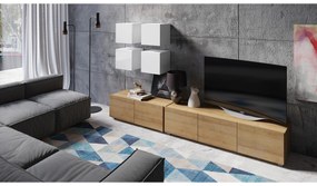 Mobilier living Calabria C18 (Alb + Stejar auriu) (fără iluminat). 1051668