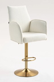 HR280W Scaun Crem Boucle cu Bază Aurie