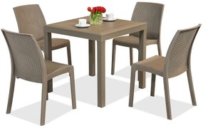 Set de mobilier din technorattan cappuccino Dallas/Virginia 4 Bica