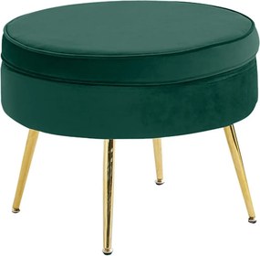 Taburet NOBLIN TIP 1, stofa catifelata verde smarald, 51x51x41 cm