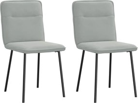 vidaXL Scaune de sufragerie, 2 buc., gri deschis, catifea