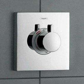 Baterie dus incastrata Hansgrohe ShowerSelect termostatata crom lucios fara corp ingropat
