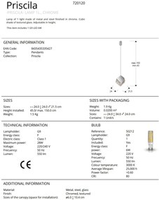 Lustra/Pendul design decorativ Priscila crom