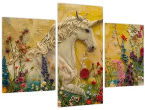 Tablou - Unicorn cu flori (90x60 cm)