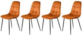 Set 4 scaune K417 velvet cinnamon