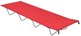 vidaXL Pat de camping, roșu, 180x60x19 cm, țesătură oxford și oțel