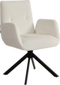 HOMCOM Fotoliu tapițat, fotoliu accent, design modern, rotativ, până la 120 kg, alb crem | Aosom Romania