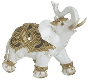 Elefant decor din rasina White Golden 22 cm x 9 cm x 19 cm