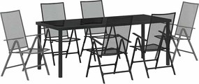 vidaXL Set de masă pentru grădină 7 pcs Antracit