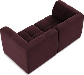 Canapea burgundy cu tapițerie din catifea 180 cm Aloha – Makamii