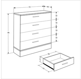 Comodă Seraphina 1 (stejar + alb) . 1109357