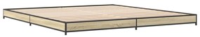 845132 vidaXL Cadru de pat, stejar sonoma, 180x200cm, lemn prelucrat și metal