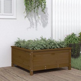 vidaXL Jardinieră grădină, maro miere, 82,5x82,5x39 cm lemn masiv pin
