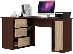 Masă PC de colț Bevin (wenge + stejar sonoma) (S). 1069141