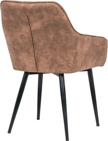 Set de 2 scaune elegante, cu brate si tapiterie din microfibra, Turin maro deschis vintage A-38789 VC