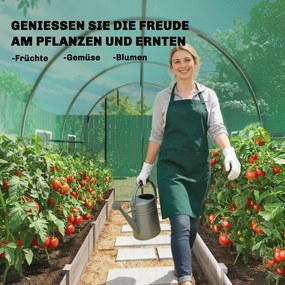 Outsunny Seră 3 x 2 x 2 m din folie cu ușă rulantă, 2 uși cu fermoar &amp; 6 ferestre cu plasă, tije de susținere, Verde | Aosom Romania