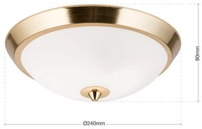 Plafoniera design modern OPALDESIGN 24cm, auriu mat