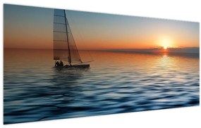 Tablou - Bărci cu vele pe mare (120x50 cm)