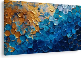 Tablou - Pictura albastru-auriu (90x60 cm)