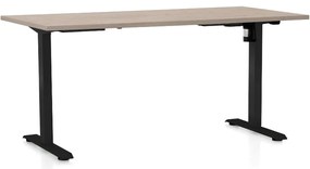Masa inaltime reglabila OfficeTech A, 160 x 80 cm, bază neagră, stejar