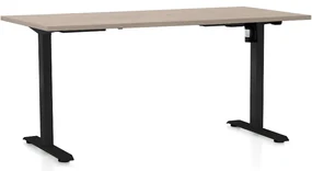 Masa inaltime reglabila OfficeTech A, 160 x 80 cm, bază neagră, stejar