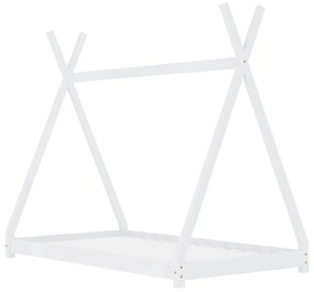 283358 vidaXL Cadru pat de copii, alb, 70 x 140 cm, lemn masiv de pin