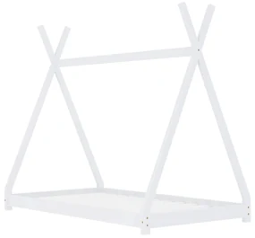 283358 vidaXL Cadru pat de copii, alb, 70 x 140 cm, lemn masiv de pin