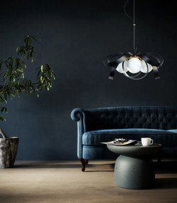Lustra design modern Nela negru, auriu 65cm