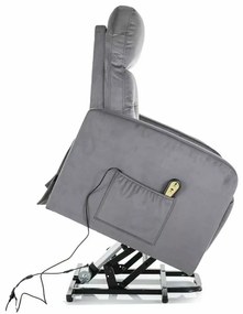 Scaun reclinabil Lennox II Velvet, gri