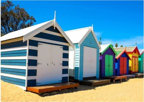 Tablou pe sticlă - Plaja Brighton, Melbourne, Australia (70x50 cm)