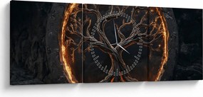 Tablou – Arborele vieții în lavă I. (cu ceas) (90x30 cm)
