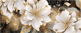 Tablou - Flori în aur (120x50 cm)