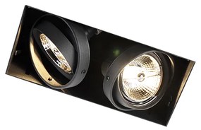 Spot integrat negru GU10 AR70 fără rama 2 lumini - Oneon