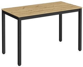 Masa de dining neagra cu blat in decor stejar artisan TESSA 120x60 cm